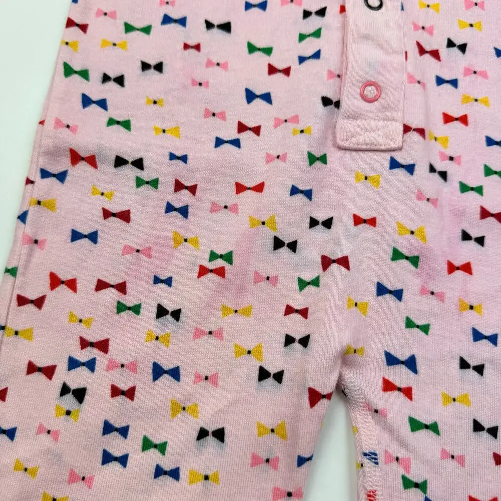 Hanna Andersson Pink Bows One Piece Union Suit Pajamas